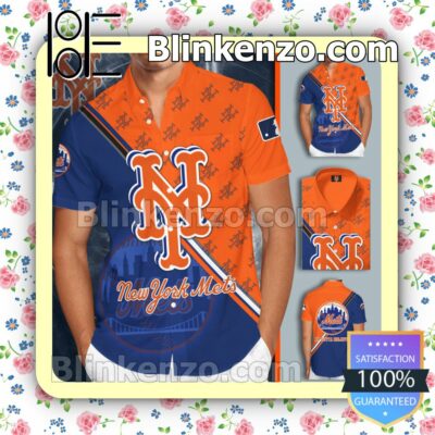 New York Mets Baseball Team Summer Hawaiian Shirt, Mens Shorts