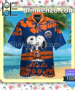 New York Mets Snoopy Mens Shirt, Swim Trunk