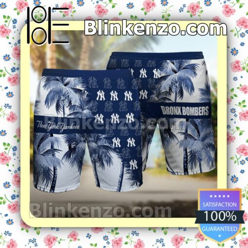 New York Yankees Bronx Bombers Palm Tree Summer Beach Shorts Navy Summer Hawaiian Shirt, Mens Shorts