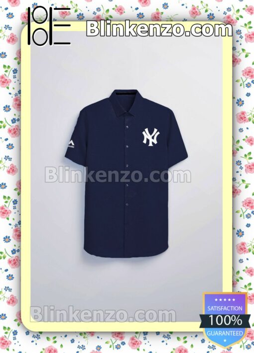 New York Yankees Navy Logo Branded Summer Hawaiian Shirt, Mens Shorts