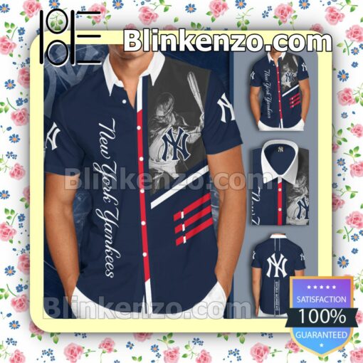 New York Yankees Navy Summer Hawaiian Shirt, Mens Shorts
