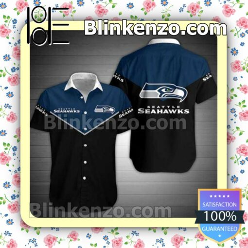 Nfl Seattle Seahawks Logo Mix Blue And Black Summer Shirt