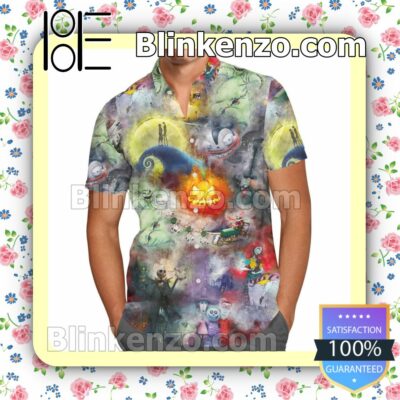Nightmare Before Christmas Disney Cartoon Graphics Summer Hawaiian Shirt, Mens Shorts