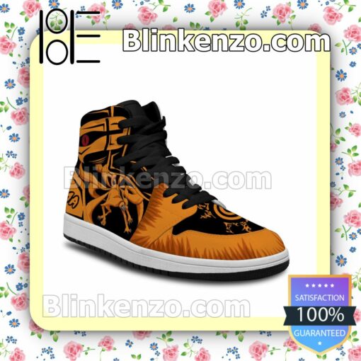 Nine-Tailed Beast Kurama Custom Anime Naruto Air Jordan 1 Mid Shoes b