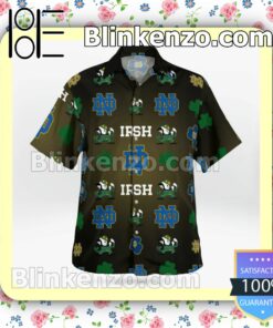 Notre Dame Fighting Irish Clover  Summer Hawaiian Shirt, Mens Shorts a