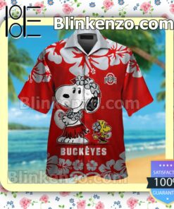 Ohio State Buckeyes & Snoopy Mens Shirt, Swim Trunk