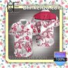 Oklahoma Sooners Logo And Hibiscus Flowers Red White Summer Shirt