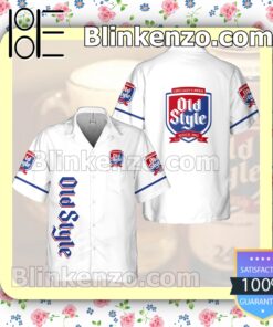 Old Style Chicago's Beer Combo s White Summer Hawaiian Shirt a