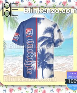 Old Style Palm Tree Blue White Summer Hawaiian Shirt b