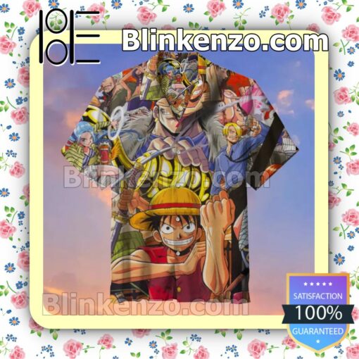 One Piece Universe Luffy Summer Hawaiian Shirt, Mens Shorts