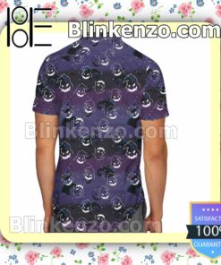 Oogie Boogie Pattern Disney Cartoon Graphics Purple Summer Hawaiian Shirt, Mens Shorts a