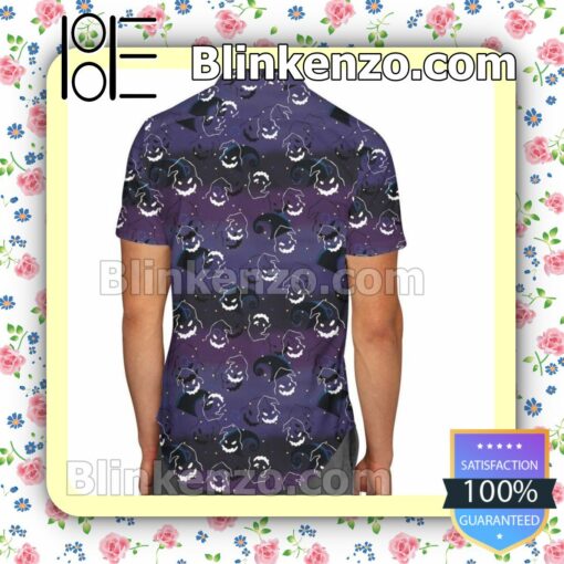 Oogie Boogie Pattern Disney Cartoon Graphics Purple Summer Hawaiian Shirt, Mens Shorts a