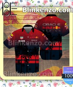 Oracle Red Bull F1 Racing Mobil 1 Tag Heuer Black Red Summer Hawaiian Shirt a