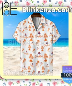 Orange Crown Royal Palm Tree Unisex White Summer Hawaiian Shirt c