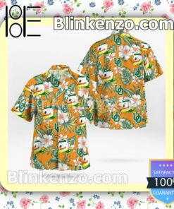 Oregon Ducks Flowery Orange Summer Hawaiian Shirt, Mens Shorts