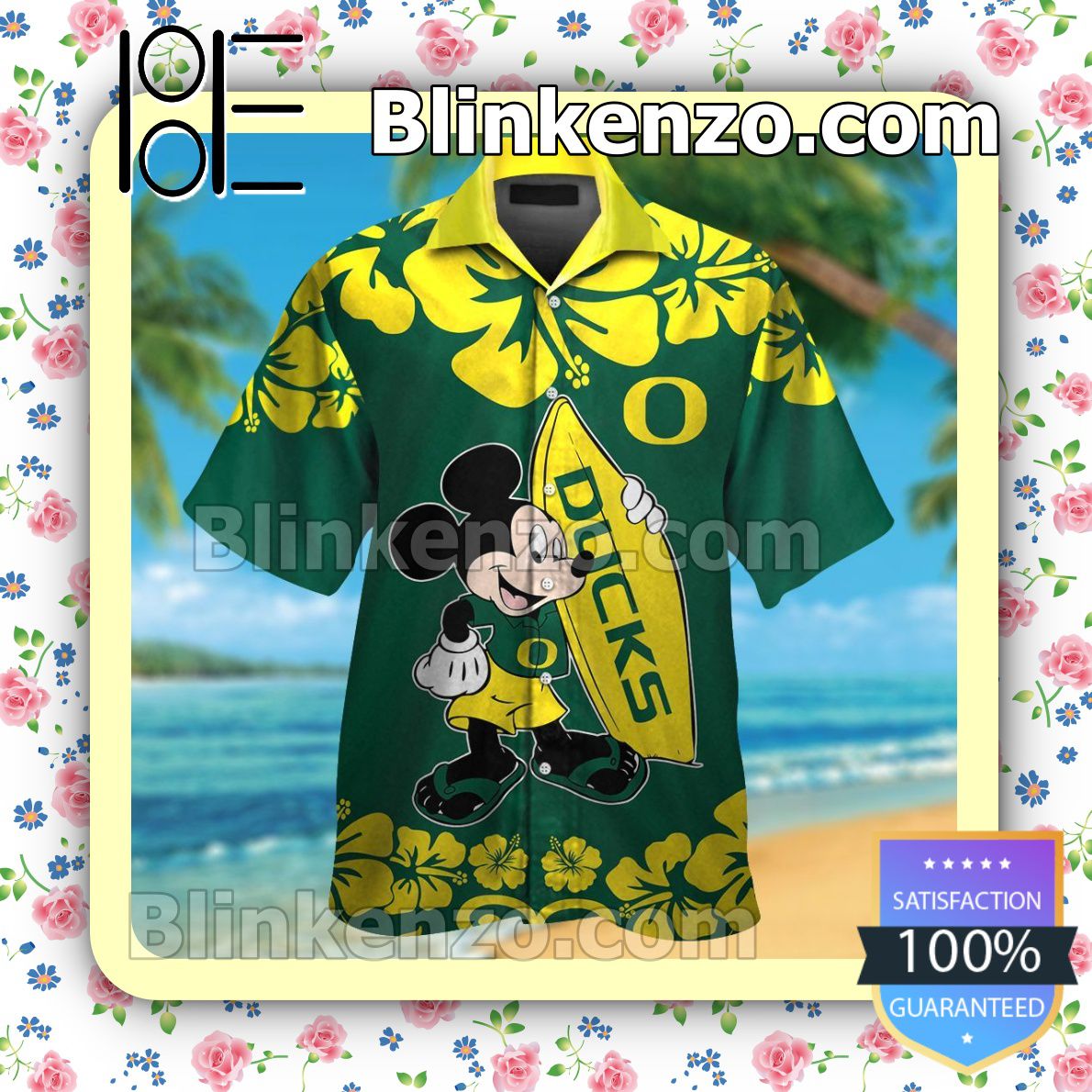 Oregon Ducks & Mickey Mouse Mens Shirt, Swim Trunk