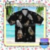Owl Palm Tree Black Summer Shirt
