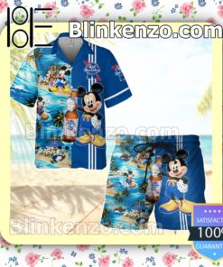 Pabst Blue Ribbon Mickey Mouse Navy Summer Hawaiian Shirt