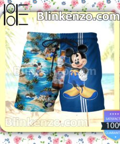 Pabst Blue Ribbon Mickey Mouse Navy Summer Hawaiian Shirt c