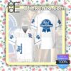 Pabst Blue Ribbon White Summer Hawaiian Shirt, Mens Shorts