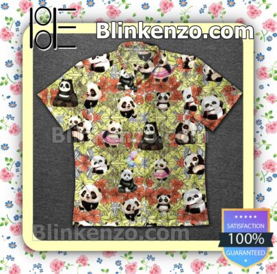 Panda Flower Summer Shirt