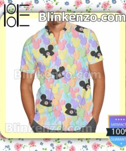 Pastel Mickey Ears Balloons Disney Summer Hawaiian Shirt, Mens Shorts