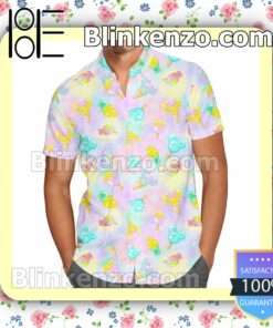 Pastel Mickey Mouse Ear Ice Cream Disney Summer Hawaiian Shirt, Mens Shorts