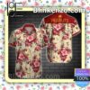 Peanuts Snoopy Red Tropical Floral Yellow Summer Shirt