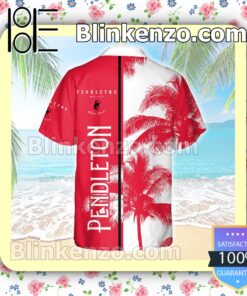 Pendleton Palm Tree White Red Summer Hawaiian Shirt b