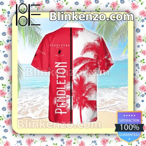 Pendleton Palm Tree White Red Summer Hawaiian Shirt b