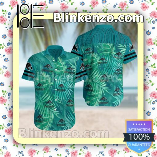 Penrith Panthers Turquoise Summer Hawaiian Shirt, Mens Shorts