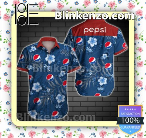 Pepsi Blue Tropical Floral Style 2 Summer Shirt