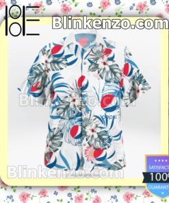 Pepsi Logo Flowery White Summer Hawaiian Shirt