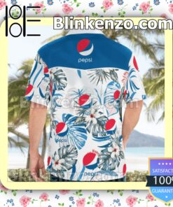 Pepsi Logo Flowery White Summer Hawaiian Shirt a