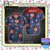 Pepsi Red Tropical Floral Navy Summer Shirt