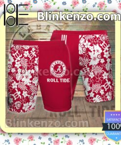 Personalized Alabama Crimson Tide Flowery Red Summer Hawaiian Shirt, Mens Shorts a