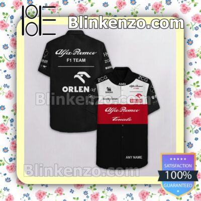 Personalized Alfa Romeo F1 Racing Orlen Zcg Amx Singha Black Summer Hawaiian Shirt b
