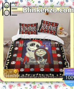 Personalized All I Want For Christmas Is You Queen King Quilt Blanket Set b