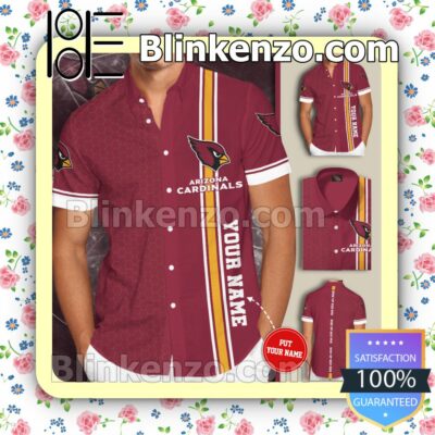 Personalized Arizona Cardinals Football Team Red Summer Hawaiian Shirt, Mens Shorts