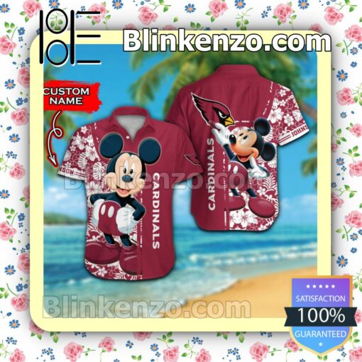 Personalized Arizona Cardinals & Mickey Mouse Mens Shirt, Swim Trunk