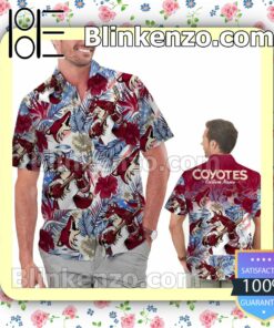 Personalized Arizona Coyotes Tropical Floral America Flag Mens Shirt, Swim Trunk