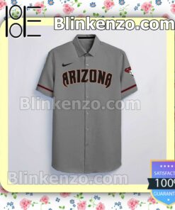 Personalized Arizona Diamondbacks Gray Summer Hawaiian Shirt, Mens Shorts