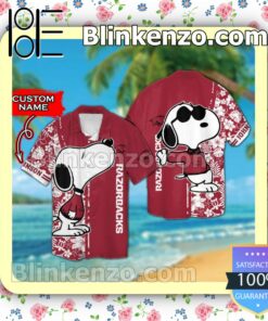 Personalized Arkansas Razorbacks & Snoopy Mens Shirt, Swim Trunk