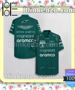 Personalized Aston Martin F1 Team Racing Cognizant Aramco Jcb Alpinestars Summer Hawaiian Shirt, Mens Shorts