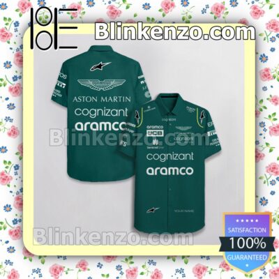 Personalized Aston Martin F1 Team Racing Cognizant Aramco Jcb Alpinestars Summer Hawaiian Shirt, Mens Shorts