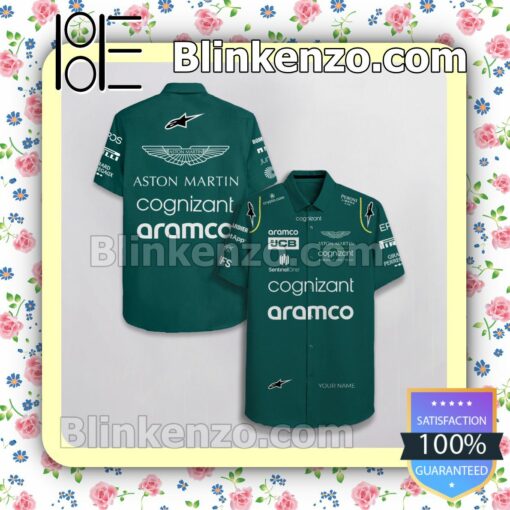 Personalized Aston Martin F1 Team Racing Cognizant Aramco Jcb Alpinestars Summer Hawaiian Shirt, Mens Shorts a