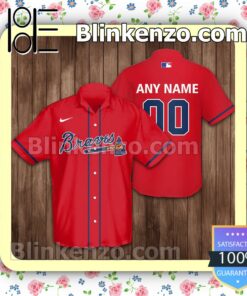 Personalized Atlanta Braves Baseball Red Summer Hawaiian Shirt, Mens Shorts