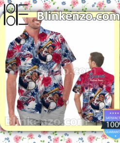 Personalized Atlanta Braves Tropical Floral America Flag For MLB Football Lovers Mens Shirt, Swim Trunk