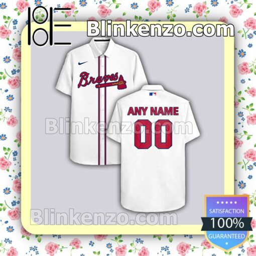 Personalized Atlanta Braves White Summer Hawaiian Shirt, Mens Shorts
