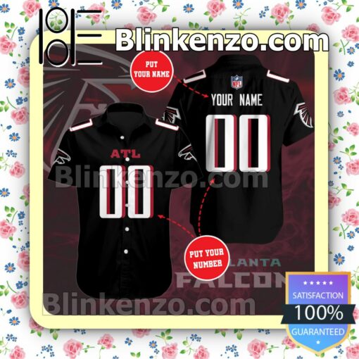 Personalized Atlanta Falcon Football Team Black Summer Hawaiian Shirt, Mens Shorts